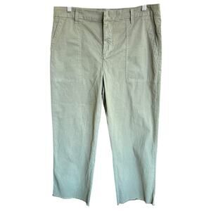 Frank & Eileen Womans Blackstone Pants Army Green 10 Distressed Hem 34x25.5